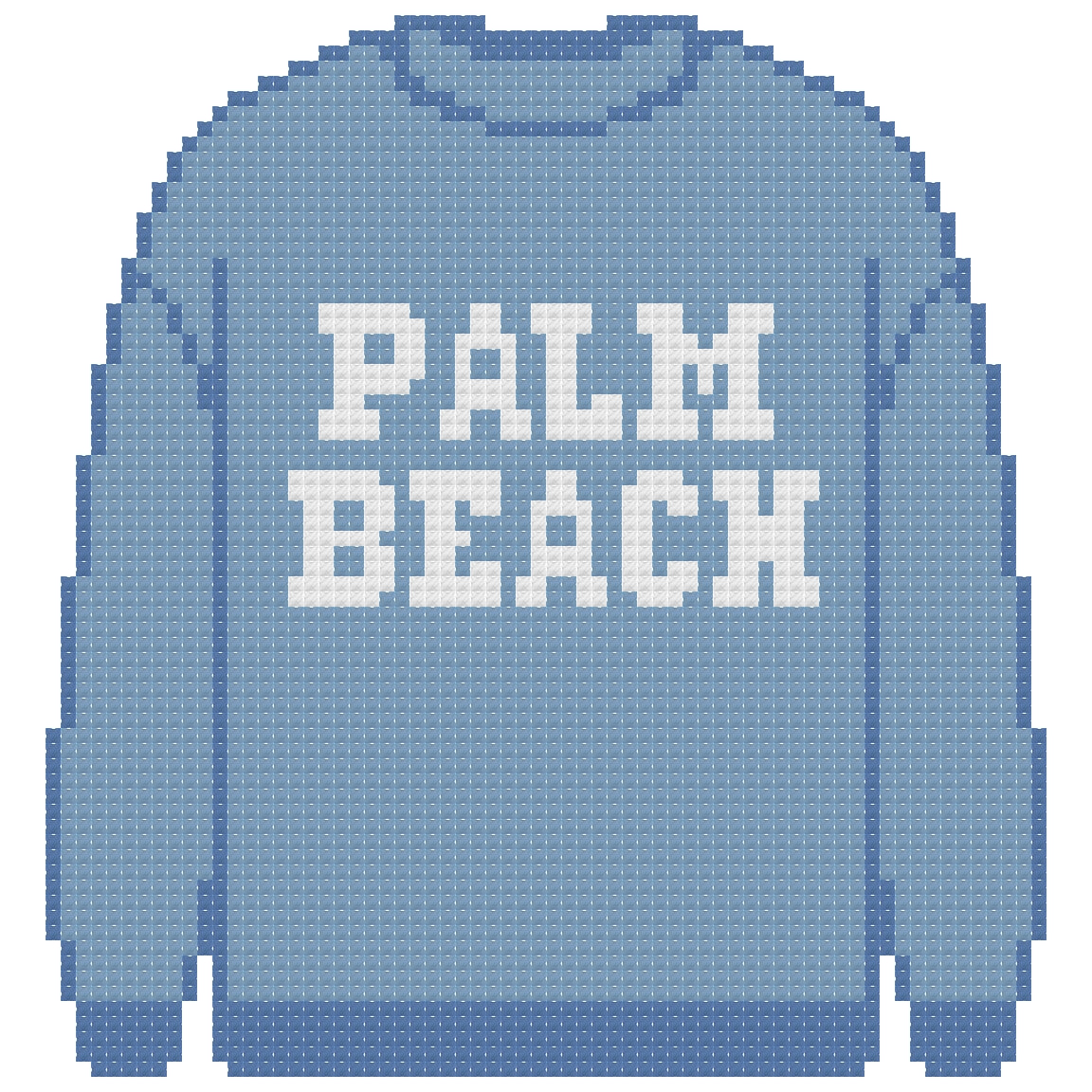 DIY Needlepoint Palm Beach Sweatshirt (Blue) Pattern | Digital Chart for Painting Your Own Canvas | Easy Needlepoint PDF | Instant Download | 18 Mesh