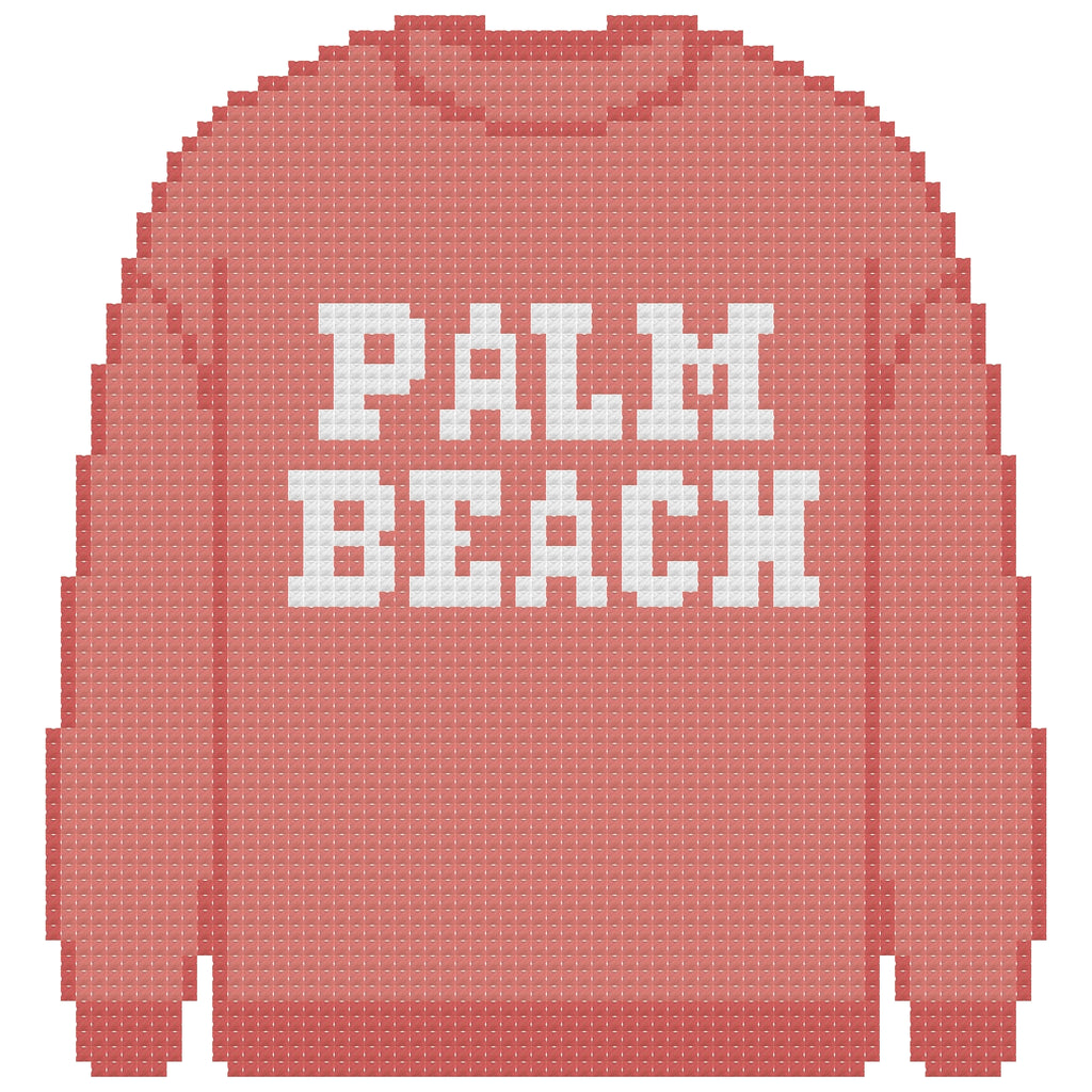 DIY Needlepoint Palm Beach Sweatshirt (Red) Pattern | Digital Chart for Painting Your Own Canvas | Easy Needlepoint PDF | Instant Download | 18 Mesh