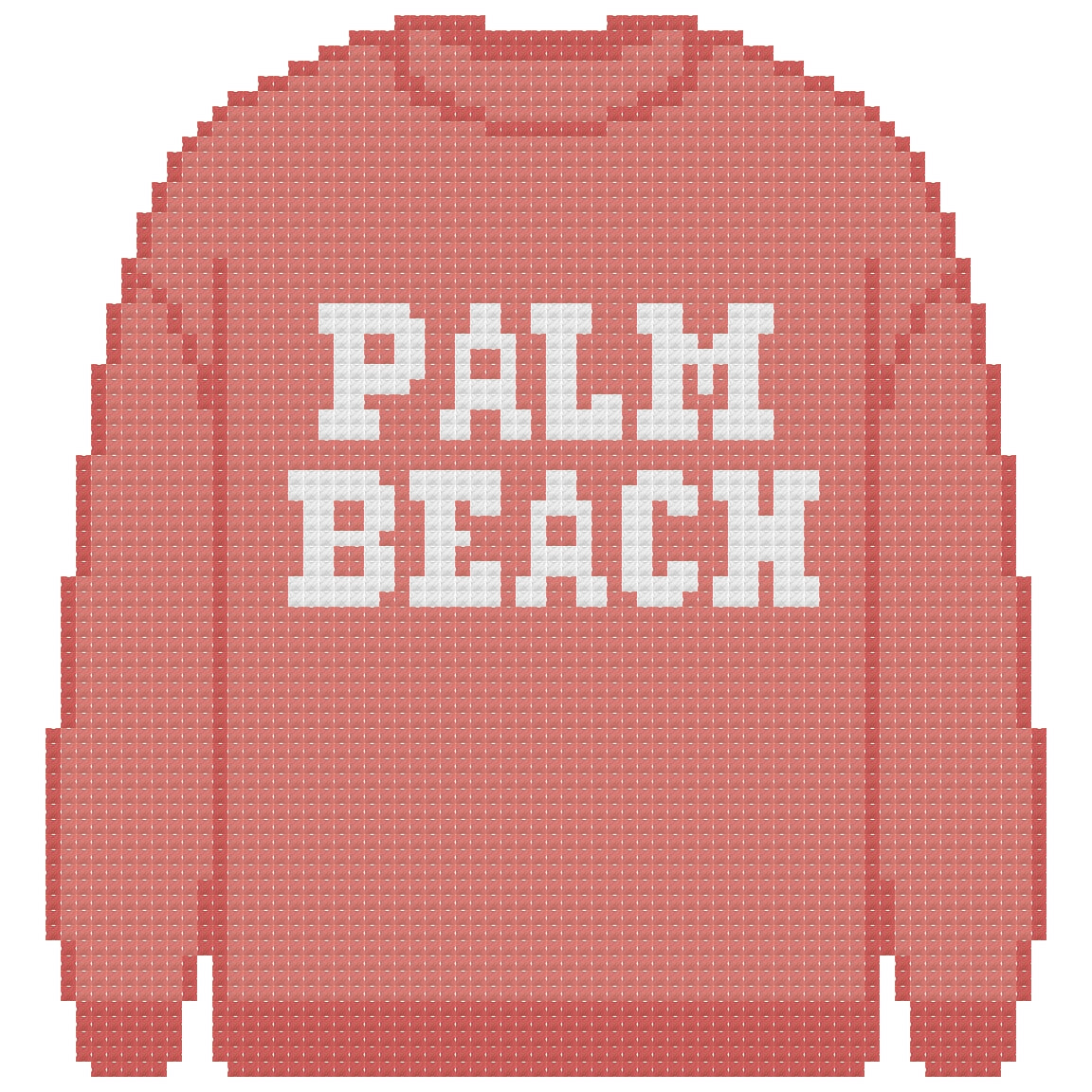 DIY Needlepoint Palm Beach Sweatshirt (Red) Pattern | Digital Chart for Painting Your Own Canvas | Easy Needlepoint PDF | Instant Download | 18 Mesh
