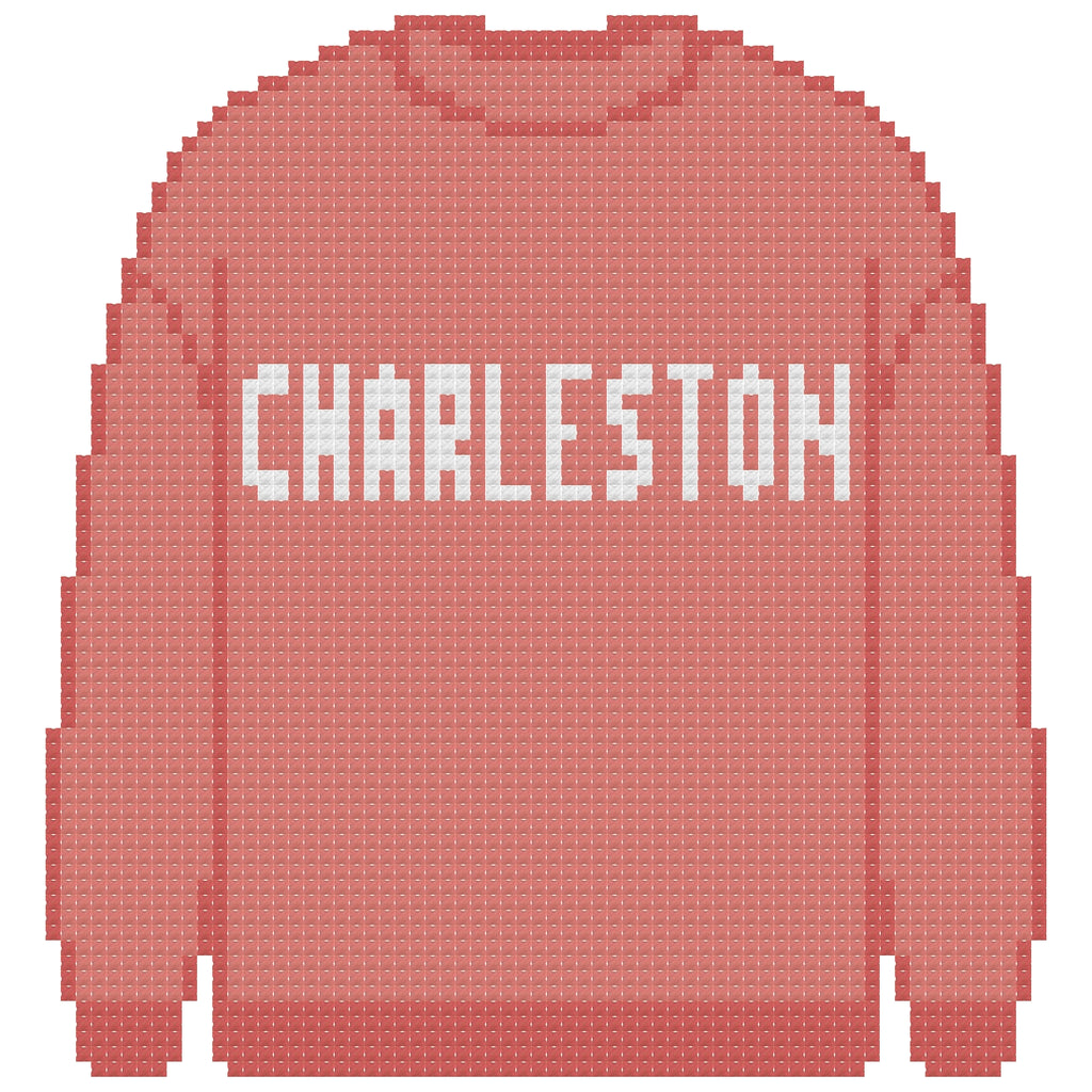 DIY Needlepoint Charleston Sweatshirt (Red) Pattern | Digital Chart for Painting Your Own Canvas | Easy Needlepoint PDF | Instant Download | 18 Mesh