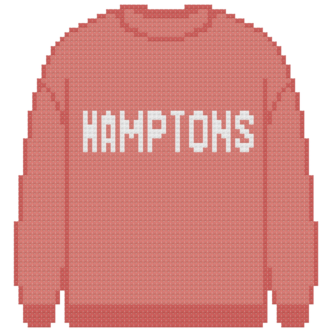 DIY Needlepoint Hamptons Sweatshirt (Red) Pattern | Digital Chart for Painting Your Own Canvas | Easy Needlepoint PDF | Instant Download | 18 Mesh