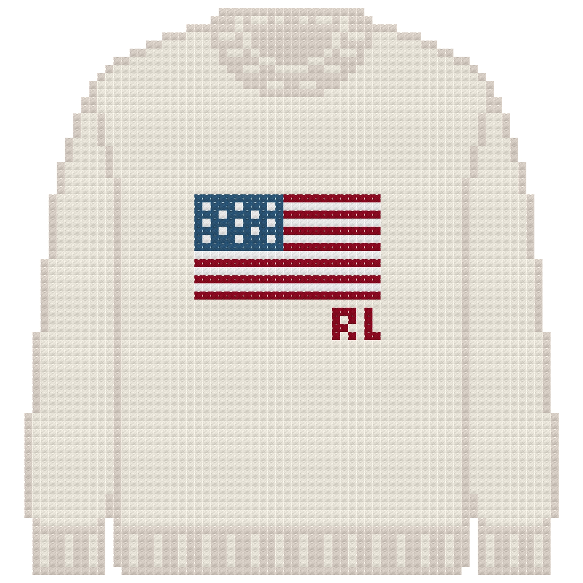 DIY Needlepoint USA Sweater (Cream) Pattern | Digital Chart for Painting Your Own Canvas | Easy Needlepoint PDF | Instant Download | 18 Mesh