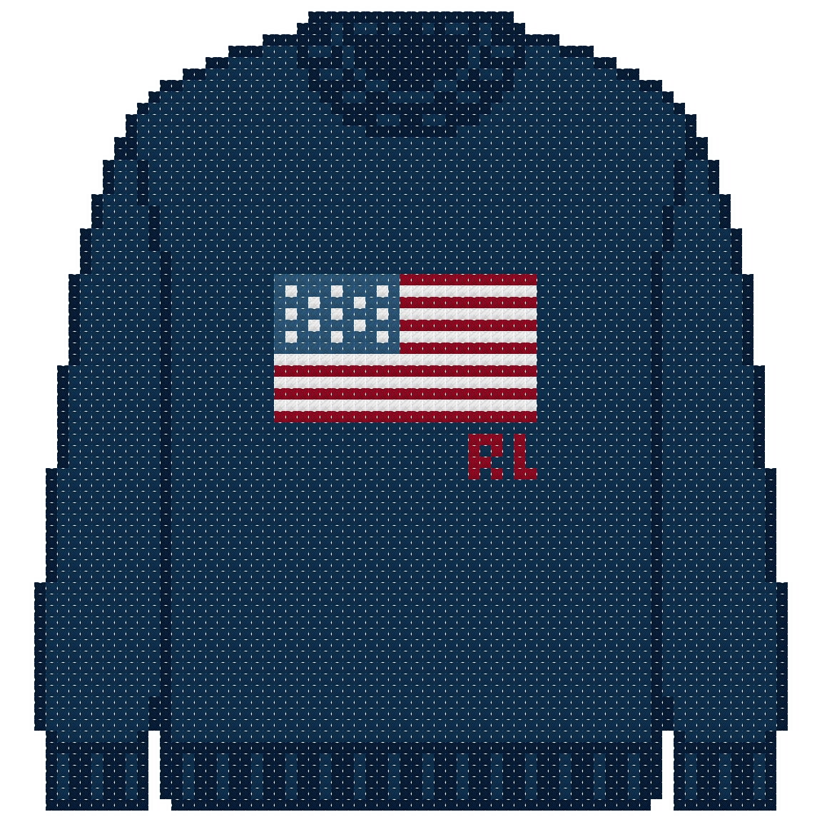 DIY Needlepoint USA Sweater (Navy) Pattern | Digital Chart for Painting Your Own Canvas | Easy Needlepoint PDF | Instant Download | 18 Mesh