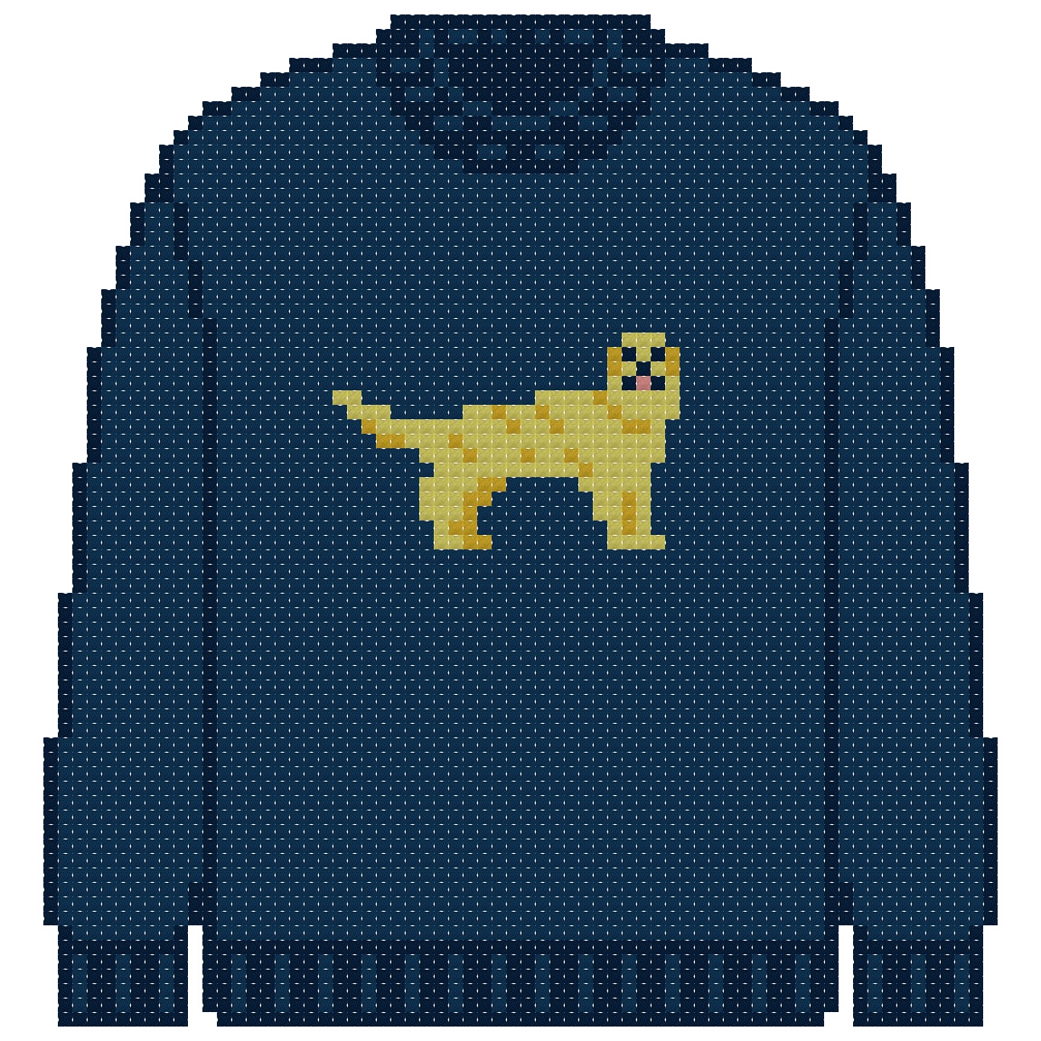 DIY Needlepoint Golden Retriever Sweater (Navy) Pattern | Digital Chart for Painting Your Own Canvas | Easy Needlepoint PDF | Instant Download | 18 Mesh