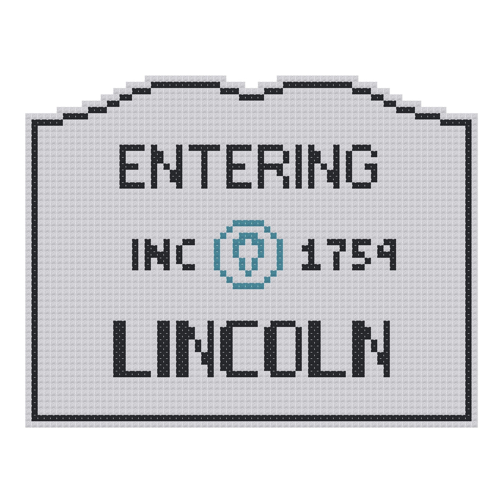DIY Needlepoint MA Welcome Sign - Lincoln Pattern | Digital Chart for Painting Your Own Canvas | Easy Needlepoint PDF | Instant Download | 18 Mesh