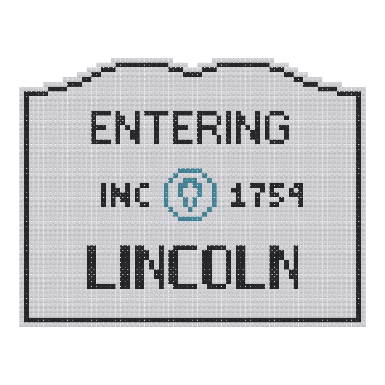 DIY Needlepoint MA Welcome Sign - Lincoln Pattern | Digital Chart for Painting Your Own Canvas | Easy Needlepoint PDF | Instant Download | 18 Mesh