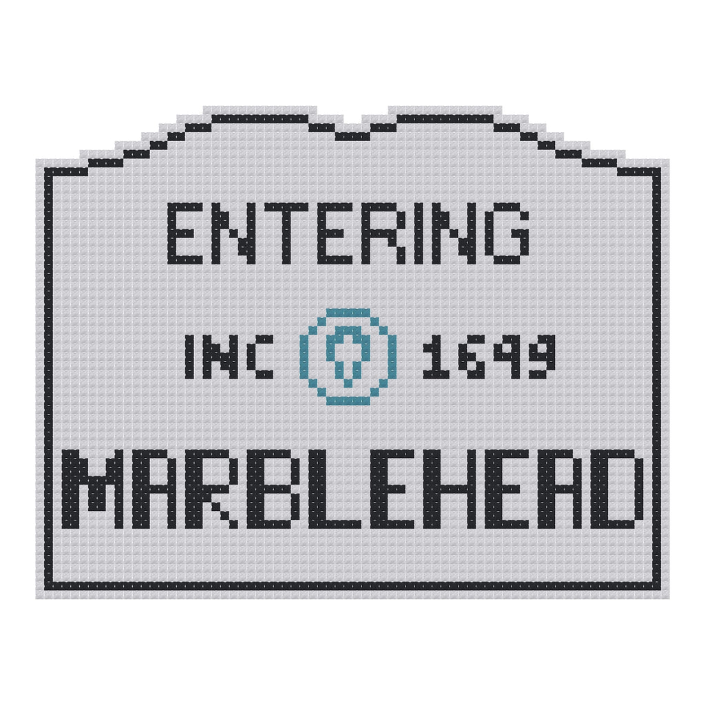 DIY Needlepoint MA Welcome Sign - Marblehead Pattern | Digital Chart for Painting Your Own Canvas | Easy Needlepoint PDF | Instant Download | 18 Mesh