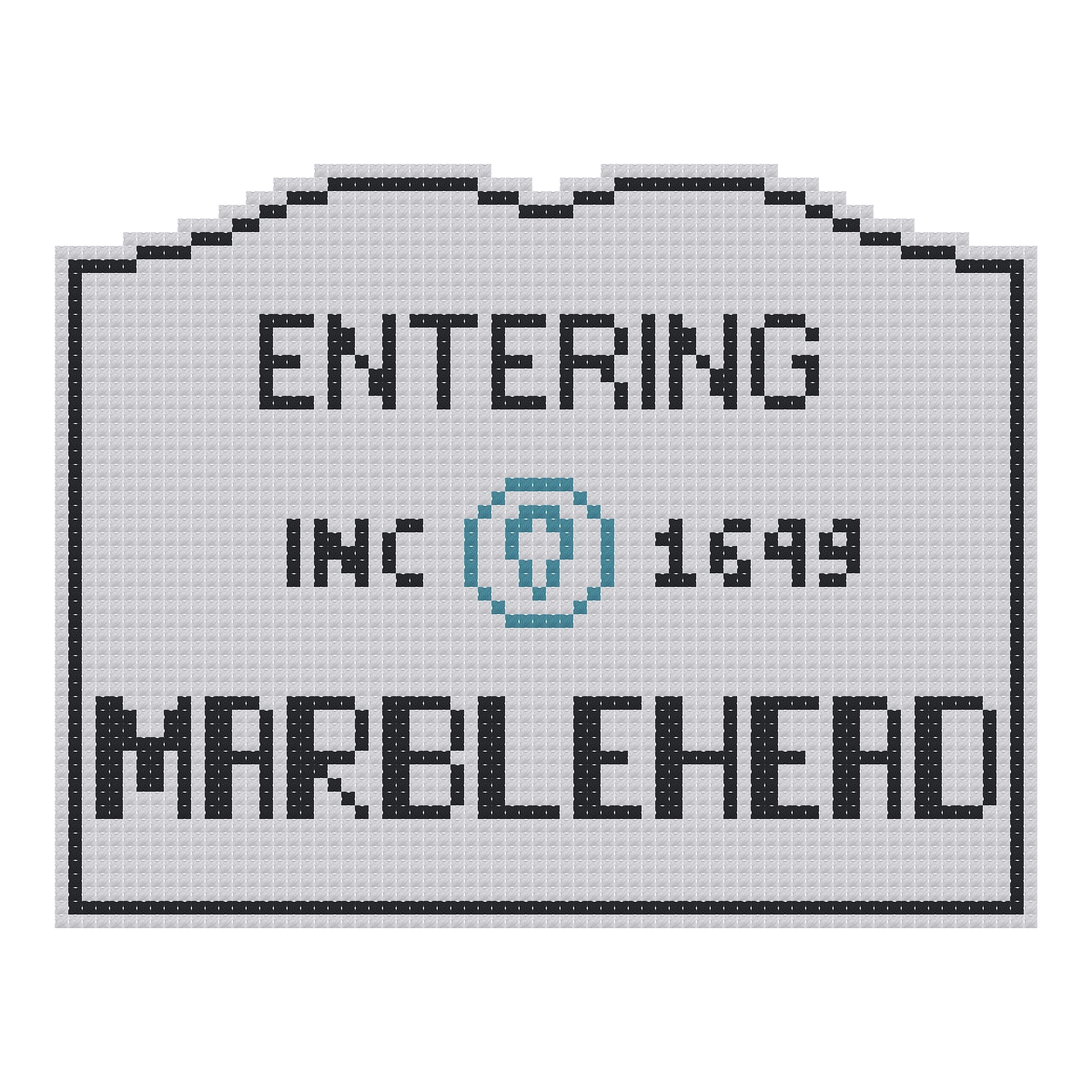 DIY Needlepoint MA Welcome Sign - Marblehead Pattern | Digital Chart for Painting Your Own Canvas | Easy Needlepoint PDF | Instant Download | 18 Mesh