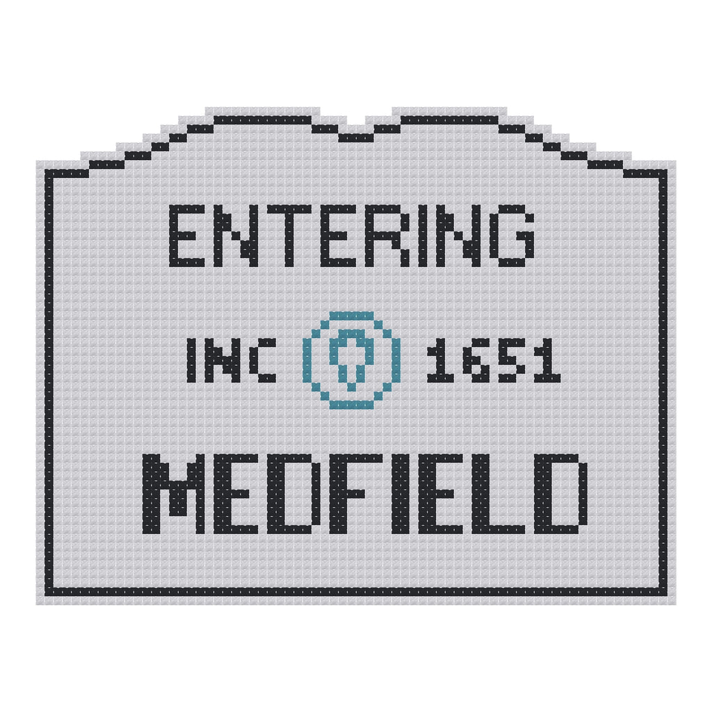 DIY Needlepoint MA Welcome Sign - Medfield Pattern | Digital Chart for Painting Your Own Canvas | Easy Needlepoint PDF | Instant Download | 18 Mesh