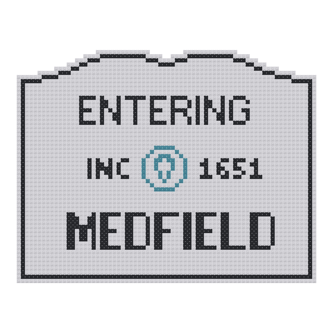 DIY Needlepoint MA Welcome Sign - Medfield Pattern | Digital Chart for Painting Your Own Canvas | Easy Needlepoint PDF | Instant Download | 18 Mesh