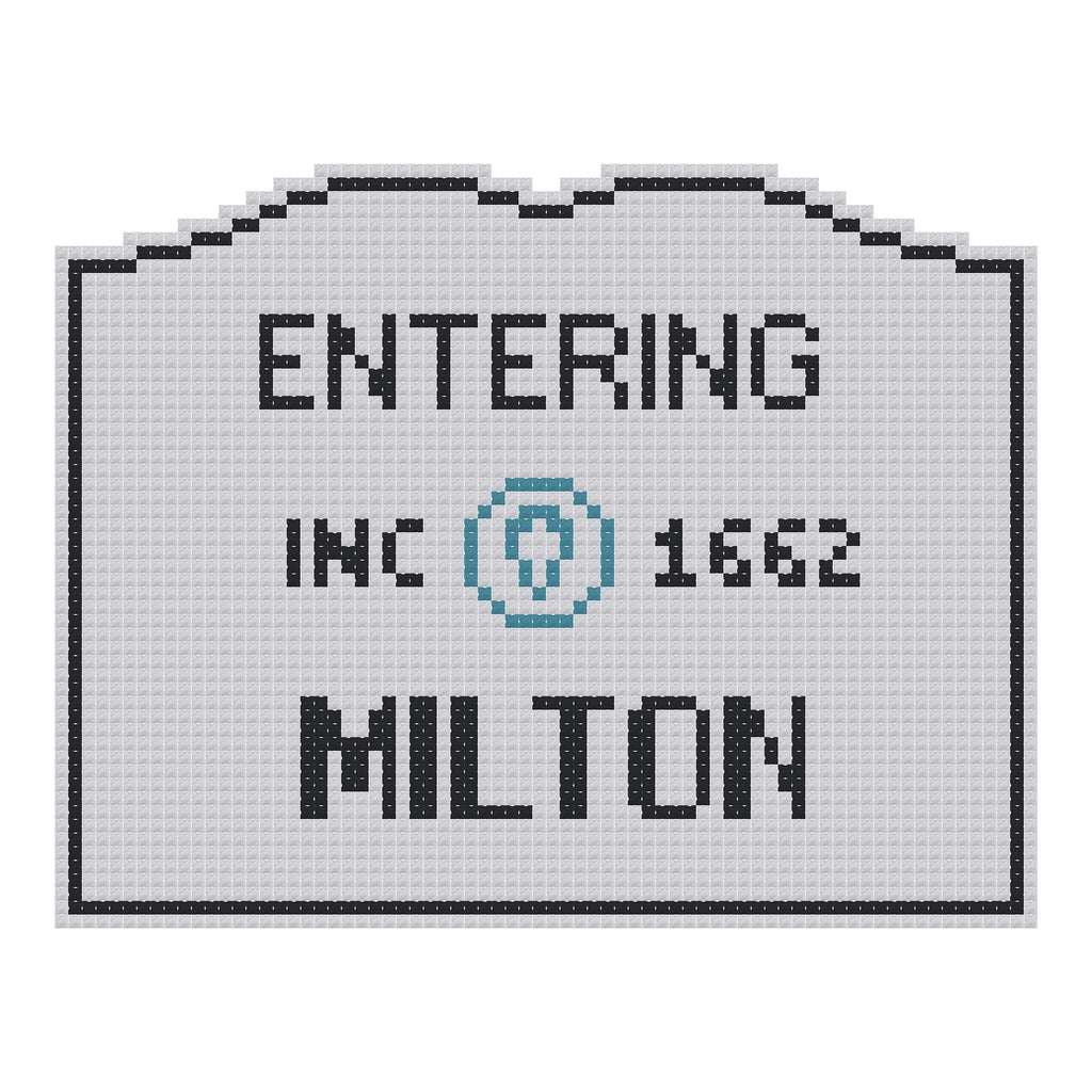 DIY Needlepoint MA Welcome Sign - Milton Pattern | Digital Chart for Painting Your Own Canvas | Easy Needlepoint PDF | Instant Download | 18 Mesh