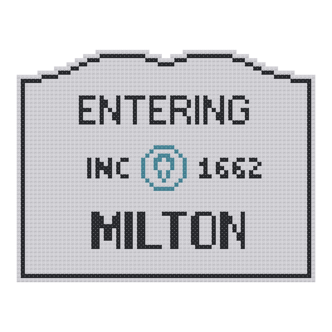 DIY Needlepoint MA Welcome Sign - Milton Pattern | Digital Chart for Painting Your Own Canvas | Easy Needlepoint PDF | Instant Download | 18 Mesh