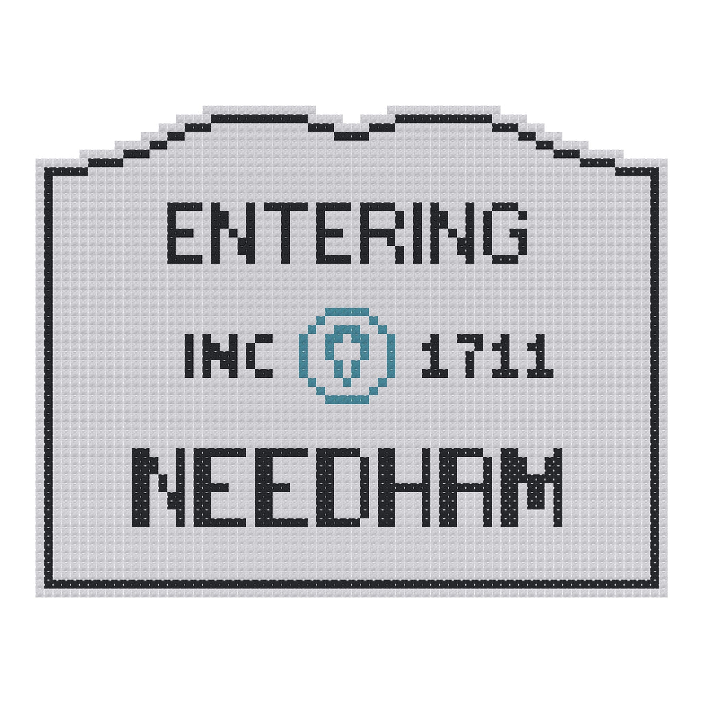 DIY Needlepoint MA Welcome Sign - Needham Pattern | Digital Chart for Painting Your Own Canvas | Easy Needlepoint PDF | Instant Download | 18 Mesh