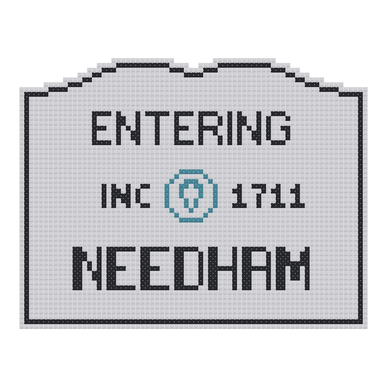 DIY Needlepoint MA Welcome Sign - Needham Pattern | Digital Chart for Painting Your Own Canvas | Easy Needlepoint PDF | Instant Download | 18 Mesh