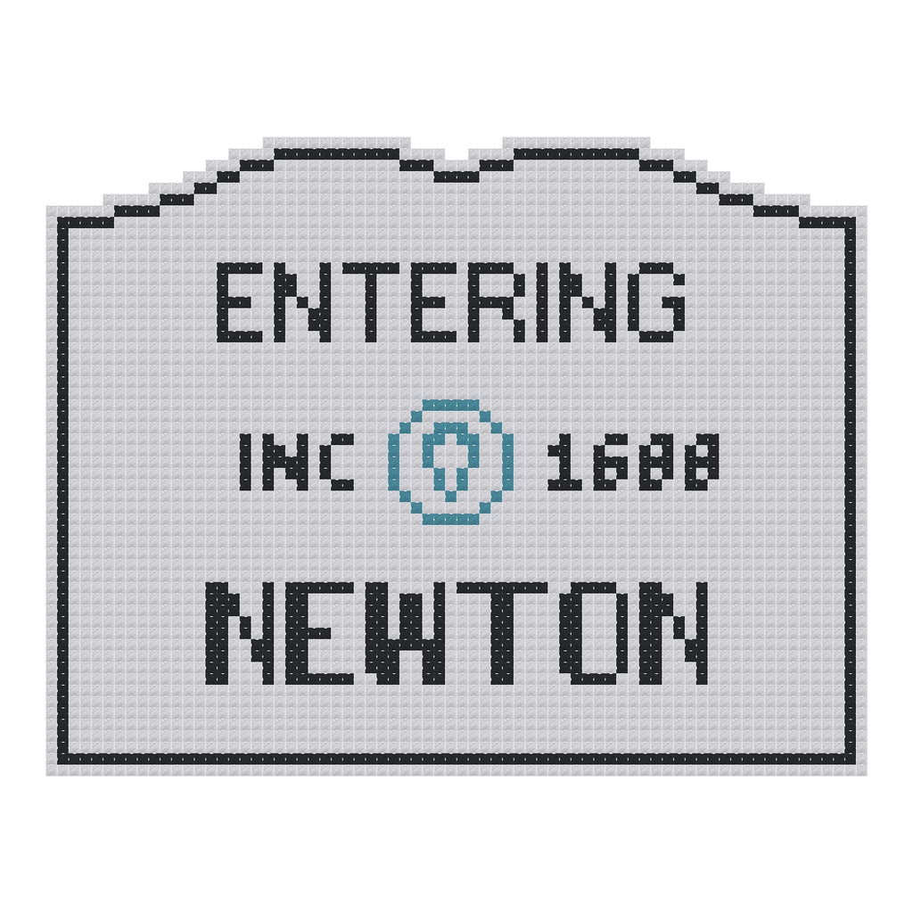DIY Needlepoint MA Welcome Sign - Newton Pattern | Digital Chart for Painting Your Own Canvas | Easy Needlepoint PDF | Instant Download | 18 Mesh