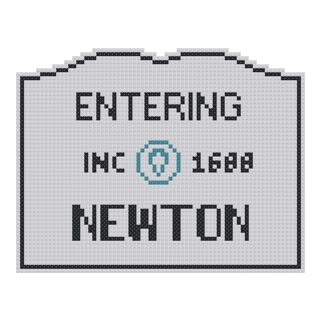 DIY Needlepoint MA Welcome Sign - Newton Pattern | Digital Chart for Painting Your Own Canvas | Easy Needlepoint PDF | Instant Download | 18 Mesh