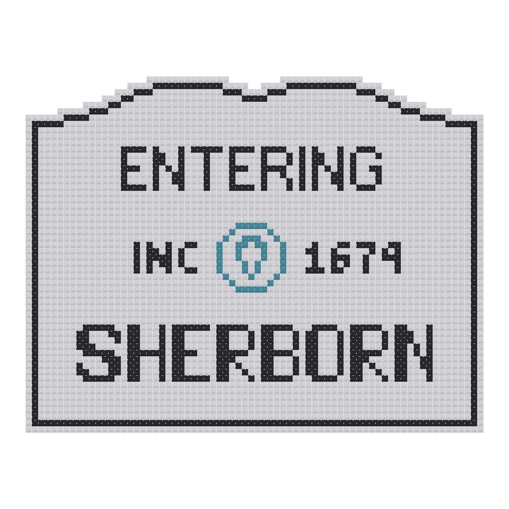 DIY Needlepoint MA Welcome Sign - Sherborn Pattern | Digital Chart for Painting Your Own Canvas | Easy Needlepoint PDF | Instant Download | 18 Mesh