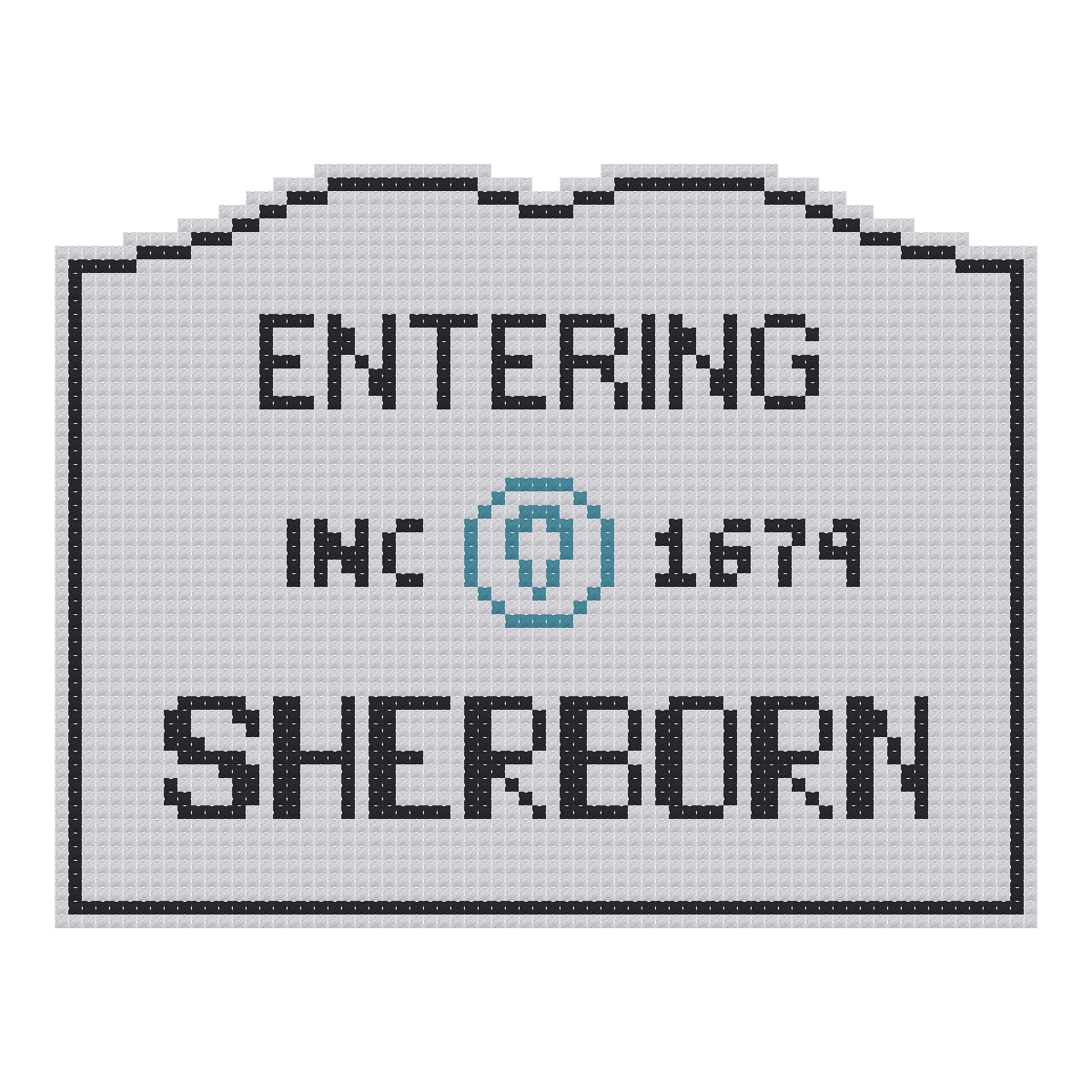 DIY Needlepoint MA Welcome Sign - Sherborn Pattern | Digital Chart for Painting Your Own Canvas | Easy Needlepoint PDF | Instant Download | 18 Mesh