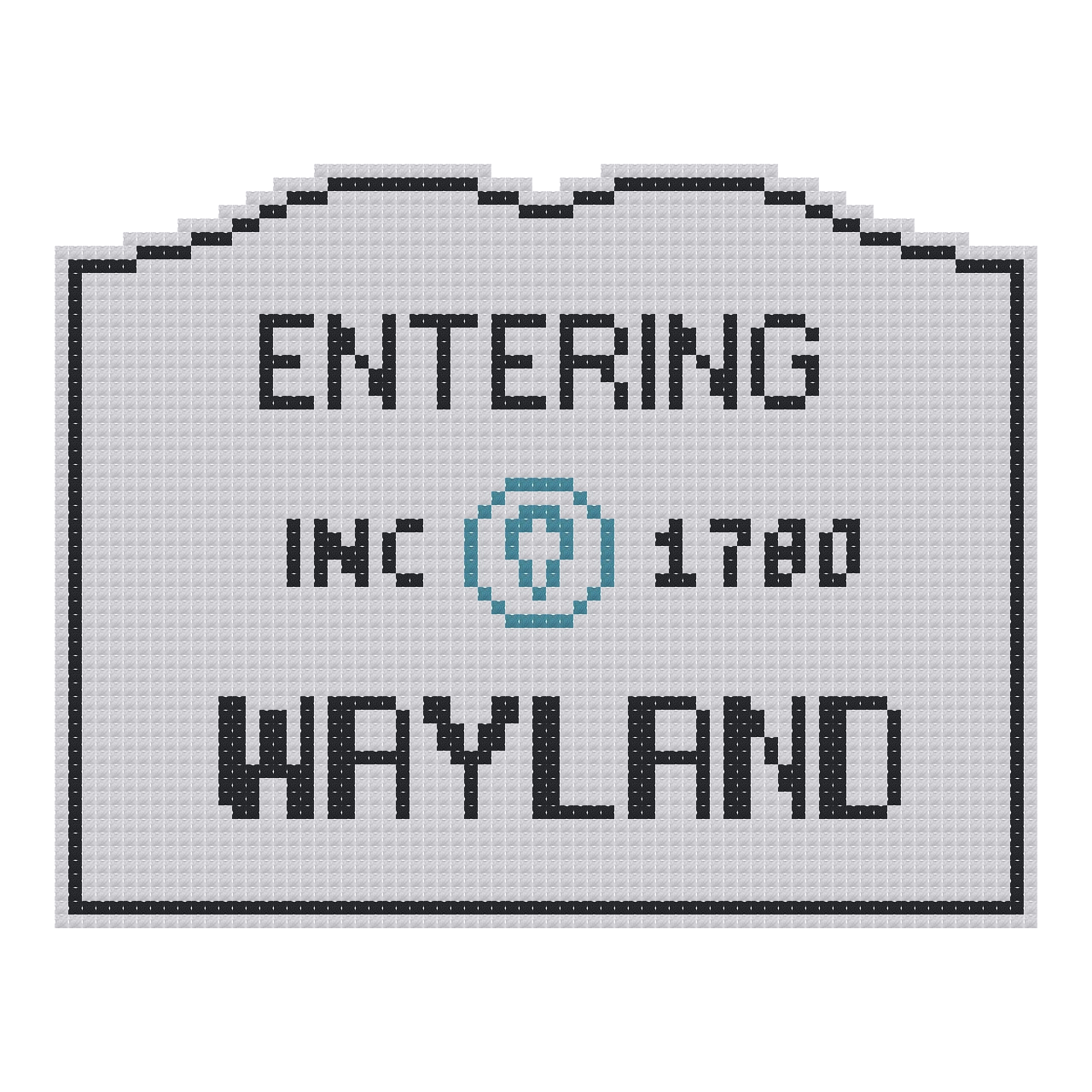DIY Needlepoint MA Welcome Sign - Wayland Pattern | Digital Chart for Painting Your Own Canvas | Easy Needlepoint PDF | Instant Download | 18 Mesh