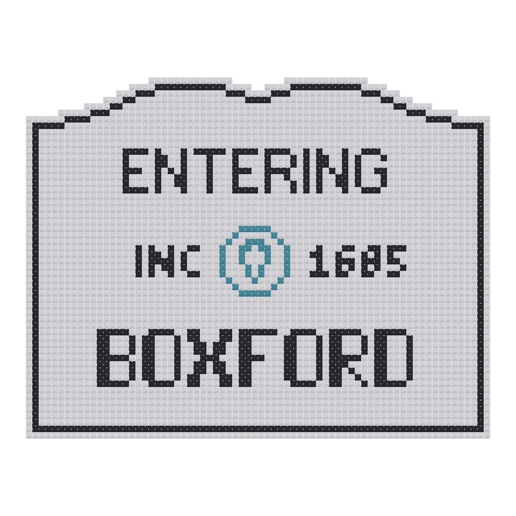 DIY Needlepoint MA Welcome Sign - Boxford Pattern | Digital Chart for Painting Your Own Canvas | Easy Needlepoint PDF | Instant Download | 18 Mesh