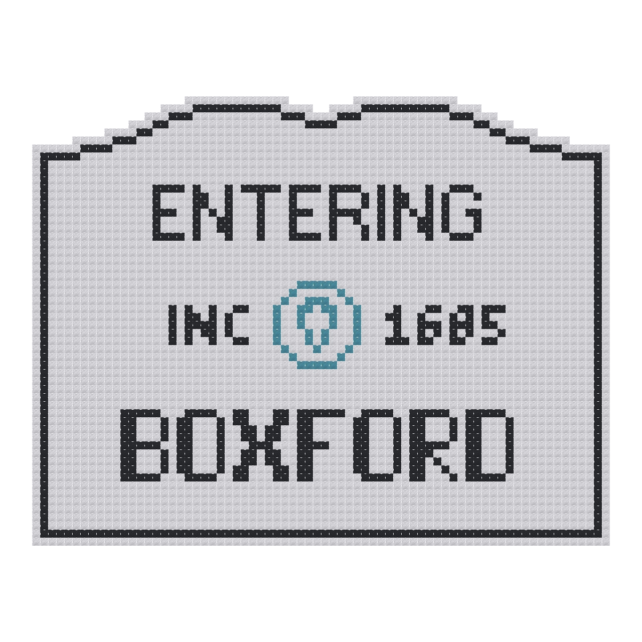 DIY Needlepoint MA Welcome Sign - Boxford Pattern | Digital Chart for Painting Your Own Canvas | Easy Needlepoint PDF | Instant Download | 18 Mesh