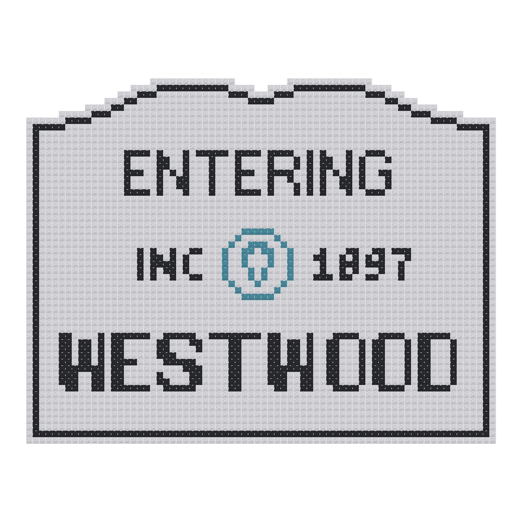 DIY Needlepoint MA Welcome Sign - Westwood Pattern | Digital Chart for Painting Your Own Canvas | Easy Needlepoint PDF | Instant Download | 18 Mesh