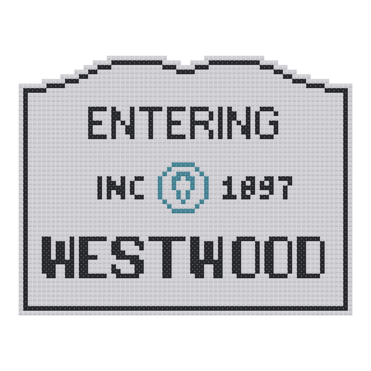 DIY Needlepoint MA Welcome Sign - Westwood Pattern | Digital Chart for Painting Your Own Canvas | Easy Needlepoint PDF | Instant Download | 18 Mesh