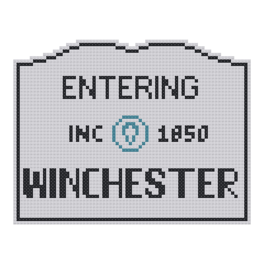 DIY Needlepoint MA Welcome Sign - Winchester Pattern | Digital Chart for Painting Your Own Canvas | Easy Needlepoint PDF | Instant Download | 18 Mesh