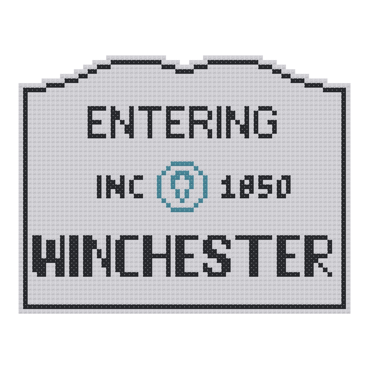 DIY Needlepoint MA Welcome Sign - Winchester Pattern | Digital Chart for Painting Your Own Canvas | Easy Needlepoint PDF | Instant Download | 18 Mesh