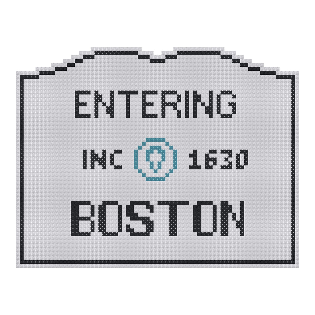 DIY Needlepoint MA Welcome Sign - Boston Pattern | Digital Chart for Painting Your Own Canvas | Easy Needlepoint PDF | Instant Download | 18 Mesh