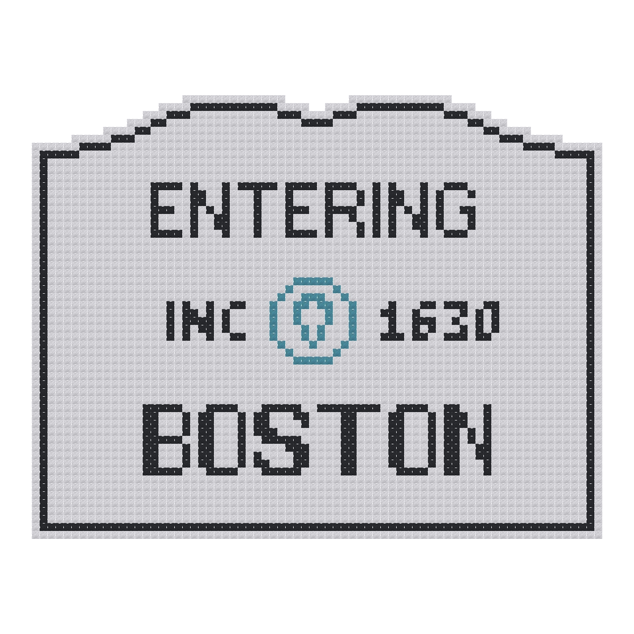 DIY Needlepoint MA Welcome Sign - Boston Pattern | Digital Chart for Painting Your Own Canvas | Easy Needlepoint PDF | Instant Download | 18 Mesh