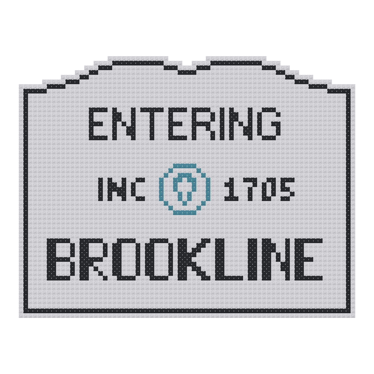 DIY Needlepoint MA Welcome Sign - Brookline Pattern | Digital Chart for Painting Your Own Canvas | Easy Needlepoint PDF | Instant Download | 18 Mesh