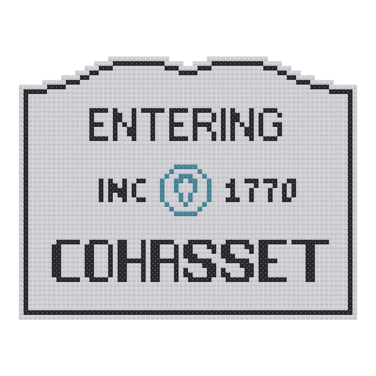 DIY Needlepoint MA Welcome Sign - Cohasset Pattern | Digital Chart for Painting Your Own Canvas | Easy Needlepoint PDF | Instant Download | 18 Mesh