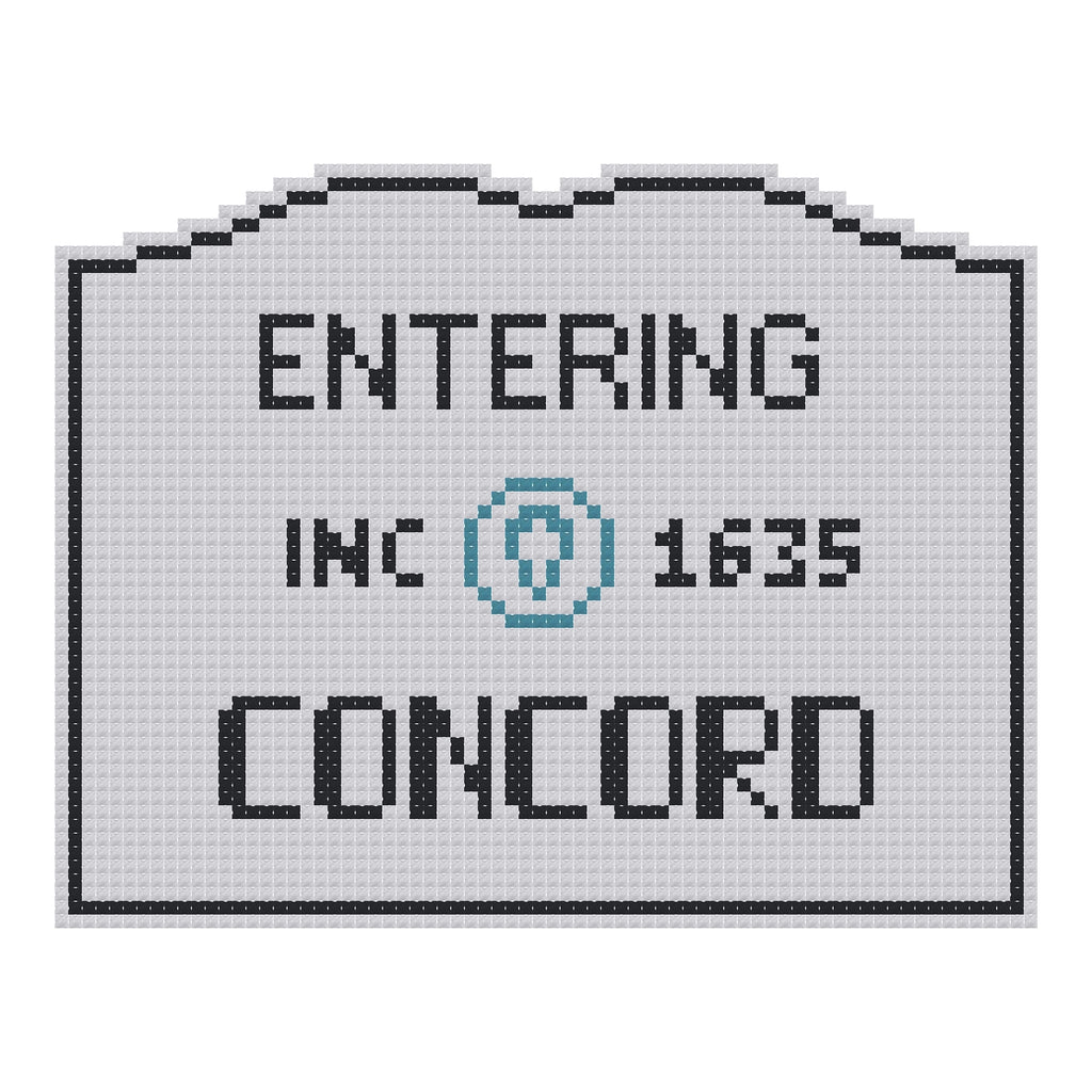 DIY Needlepoint MA Welcome Sign - Concord Pattern | Digital Chart for Painting Your Own Canvas | Easy Needlepoint PDF | Instant Download | 18 Mesh