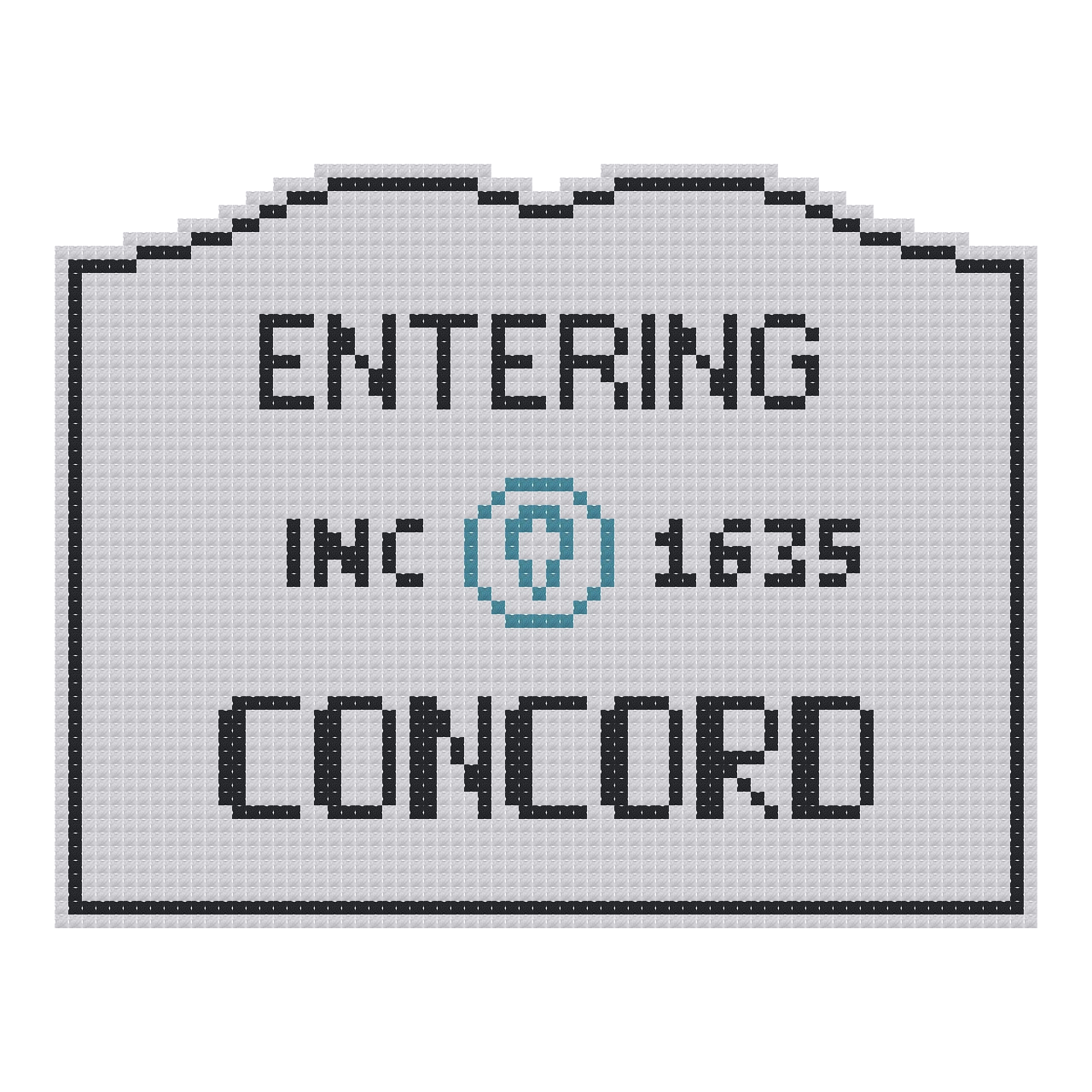 DIY Needlepoint MA Welcome Sign - Concord Pattern | Digital Chart for Painting Your Own Canvas | Easy Needlepoint PDF | Instant Download | 18 Mesh