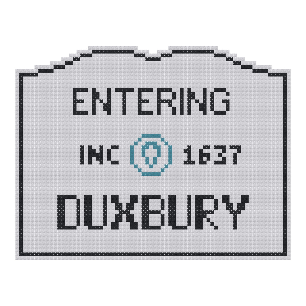 DIY Needlepoint MA Welcome Sign - Duxbury Pattern | Digital Chart for Painting Your Own Canvas | Easy Needlepoint PDF | Instant Download | 18 Mesh
