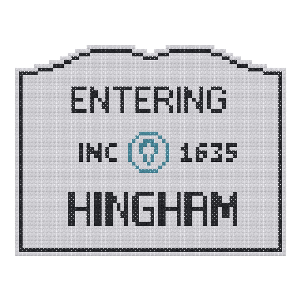 DIY Needlepoint MA Welcome Sign - Hingham Pattern | Digital Chart for Painting Your Own Canvas | Easy Needlepoint PDF | Instant Download | 18 Mesh