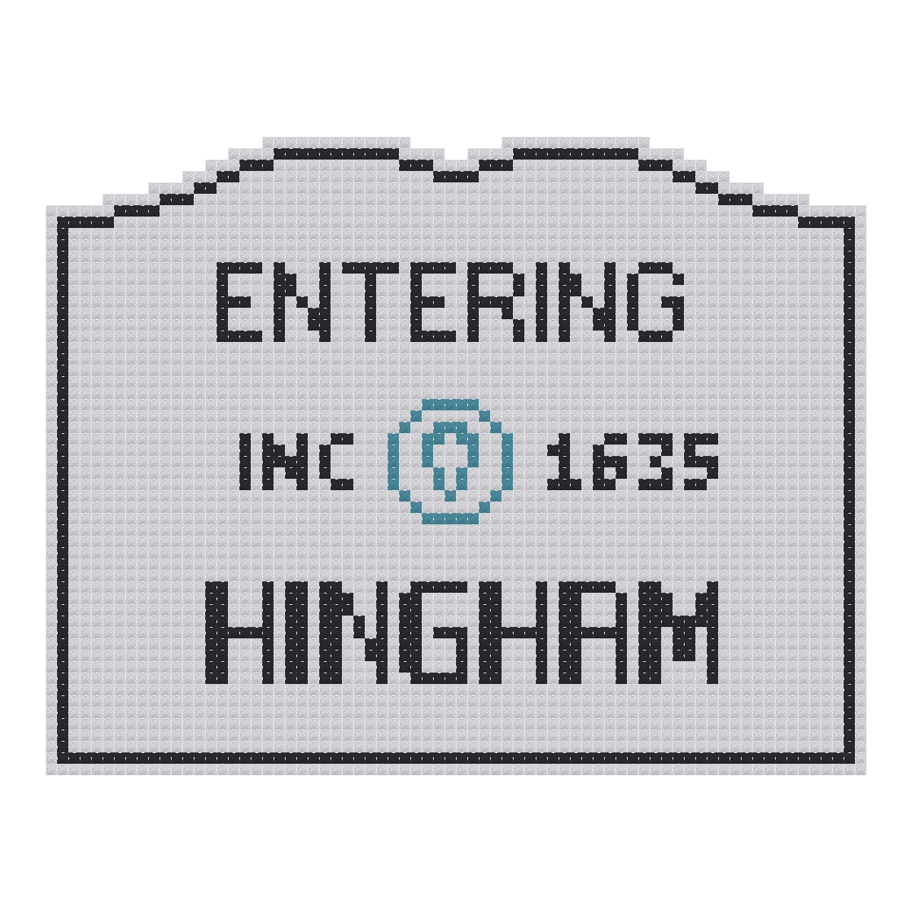 DIY Needlepoint MA Welcome Sign - Hingham Pattern | Digital Chart for Painting Your Own Canvas | Easy Needlepoint PDF | Instant Download | 18 Mesh