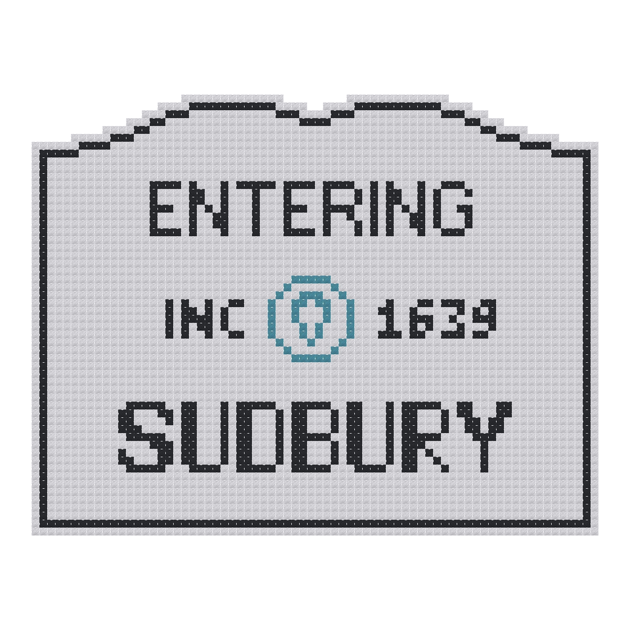 DIY Needlepoint MA Welcome Sign - Sudbury Pattern | Digital Chart for Painting Your Own Canvas | Easy Needlepoint PDF | Instant Download | 18 Mesh
