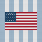 DIY Needlepoint USA Flag on Stripes | Digital Chart for Painting Your Own Canvas | Easy Needlepoint PDF | Instant Download | 18 Mesh