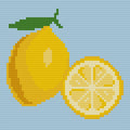 DIY Needlepoint Lemon on Blue | Digital Chart for Painting Your Own Canvas | Easy Needlepoint PDF | Instant Download | 18 Mesh