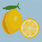 DIY Needlepoint Lemon on Blue | Digital Chart for Painting Your Own Canvas | Easy Needlepoint PDF | Instant Download | 18 Mesh
