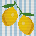DIY Needlepoint Lemon on Stripes | Digital Chart for Painting Your Own Canvas | Easy Needlepoint PDF | Instant Download | 18 Mesh