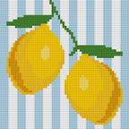 DIY Needlepoint Lemon on Stripes | Digital Chart for Painting Your Own Canvas | Easy Needlepoint PDF | Instant Download | 18 Mesh