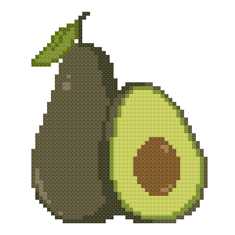 DIY Needlepoint Avocado Cut in Half | Digital Chart for Painting Your Own Canvas | Easy Needlepoint PDF | Instant Download | 18 Mesh