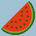 DIY Needlepoint Single Watermelon Slice on Blue | Digital Chart for Painting Your Own Canvas | Easy Needlepoint PDF | Instant Download | 18 Mesh