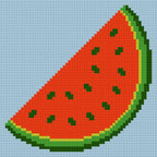 DIY Needlepoint Single Watermelon Slice on Blue | Digital Chart for Painting Your Own Canvas | Easy Needlepoint PDF | Instant Download | 18 Mesh