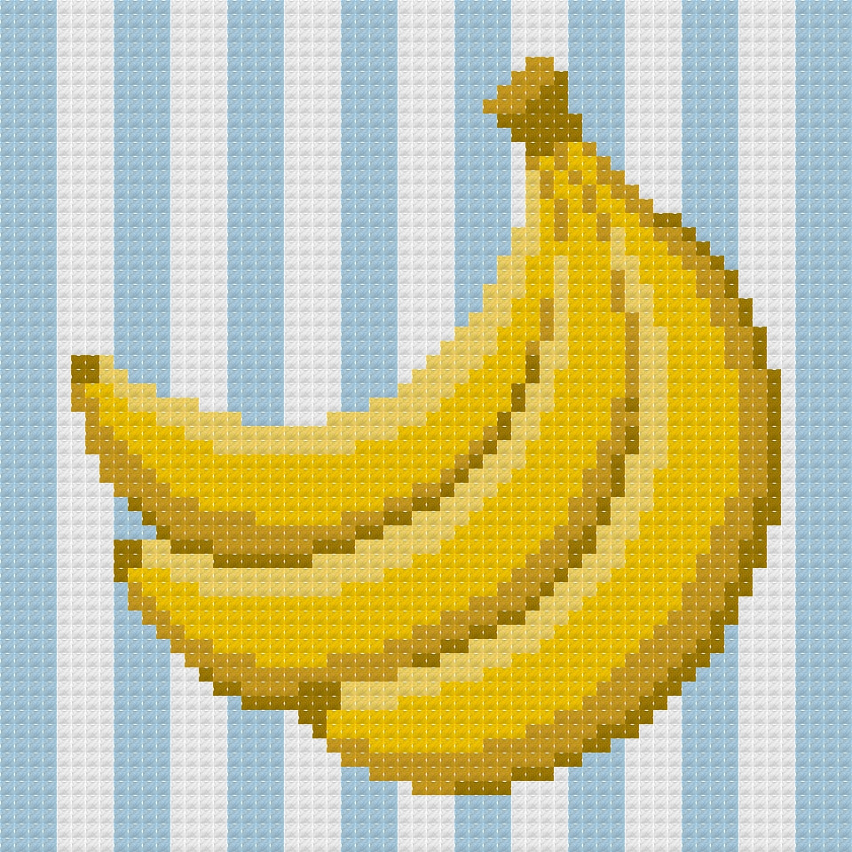 DIY Needlepoint Bananas on Stripes | Digital Chart for Painting Your Own Canvas | Easy Needlepoint PDF | Instant Download | 18 Mesh