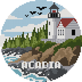 DIY Needlepoint US National Park Acadia Ornament | Digital Chart for Painting Your Own Canvas | Easy Needlepoint PDF | Instant Download | 18 Mesh