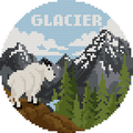 DIY Needlepoint US National Park Glacier Ornament | Digital Chart for Painting Your Own Canvas | Easy Needlepoint PDF | Instant Download | 18 Mesh